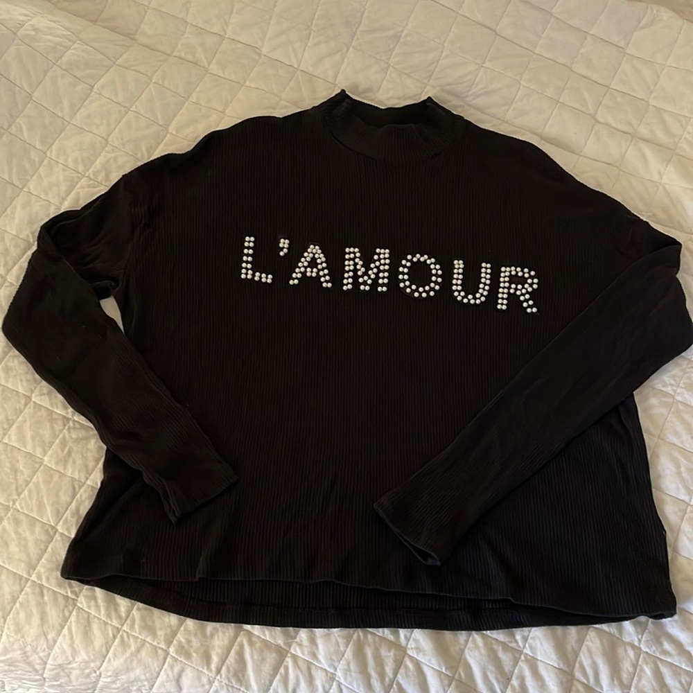 H&M NWOT L’Amour Mock Neck Long Sleeve Shirt